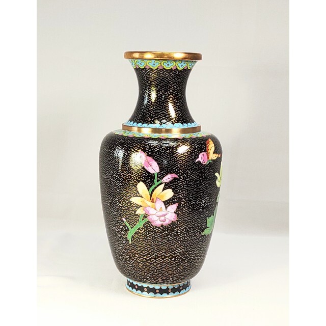 美品 七宝焼 景泰藍 菊花紋 花瓶 壺 花器 中国美術工芸品 | www