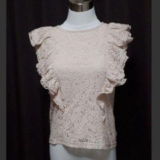 マウジー(moussy)の4新品 マウジー RUFFLE LACE TOP(カットソー(半袖/袖なし))