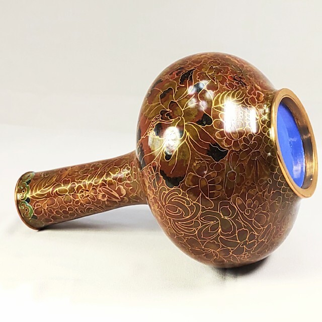 美品 七宝焼 景泰藍 中国美術工芸品 花瓶 壺 花器 インテリア | www