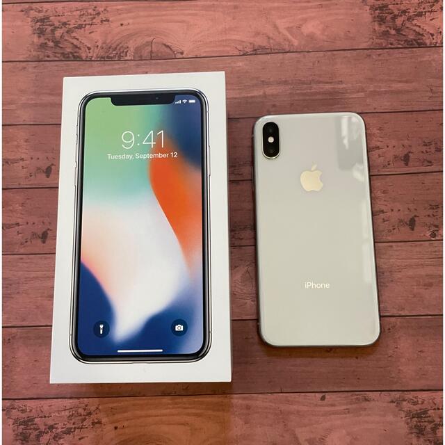 iPhoneX　シルバー　64GB　SIMフリー　動作確認済スマートフォン/携帯電話