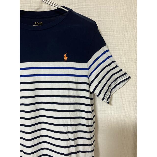 POLO RALPH LAUREN(ポロラルフローレン)のポロラルフローレン ボーダーTシャツ　キッズ　刺繍ロゴ　カットソー レディースのトップス(Tシャツ(半袖/袖なし))の商品写真