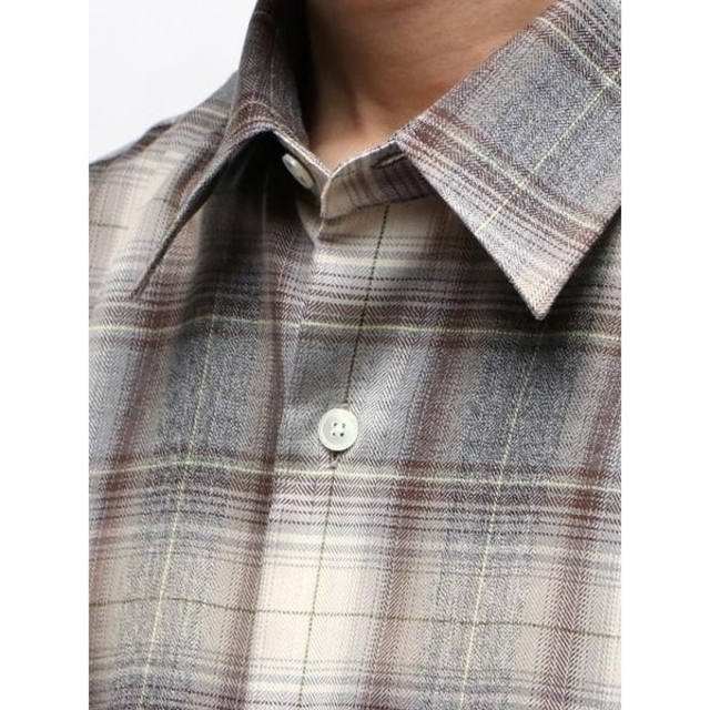 AURALEE SUPER LIGHT WOOL CHECK SHIRTS