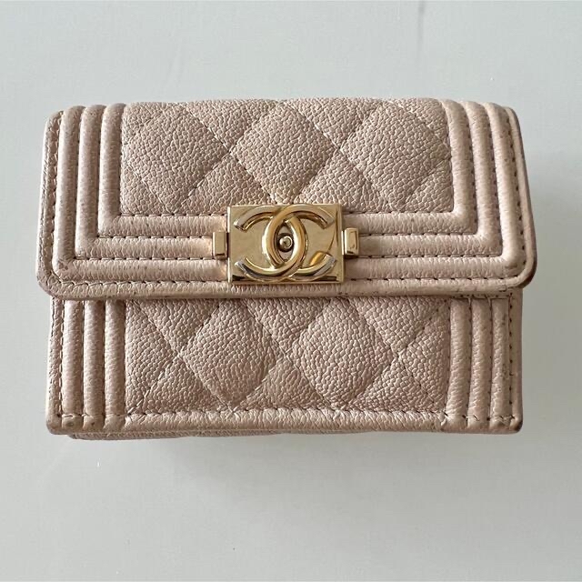 シャネル CHANEL ボーイシャネル A80286 マトラッセ ラウンドファスナー 長財布 ラムスキン ピンク