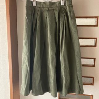 ジーユー(GU)のGU　スカート　グリーン　カーキ(ひざ丈スカート)