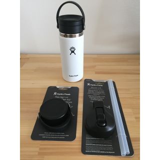 Hydro　Flask 16oz　タンブラー　白　付属品２個付き(タンブラー)