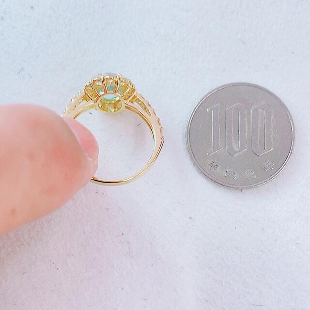 ★0.9ct★アクアマリン✨1.0ctダイヤモンドK18リング指輪