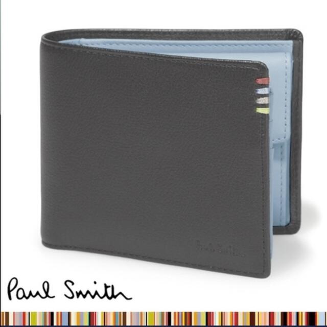 【新品未使用】ポール・スミスコントラストインサイド二つ折り財布ブラック×ブルー | フリマアプリ ラクマ