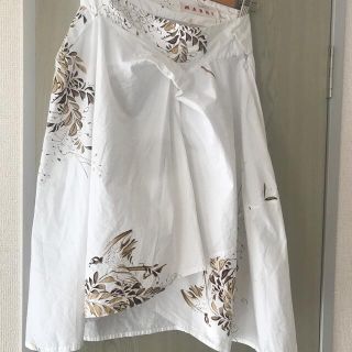 マルニ(Marni)のMARNI 変形スカート鳥花モチーフ(ひざ丈スカート)