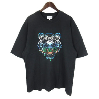 ケンゾー(KENZO)のケンゾー 22SS タイガー Tシャツ カットソー 半袖 刺繍 XL ブラック(Tシャツ/カットソー(半袖/袖なし))