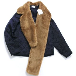 ドリスヴァンノッテン(DRIES VAN NOTEN)の新品 DRIES VAN NOTEN ファーストール キルティングジャケット (ノーカラージャケット)