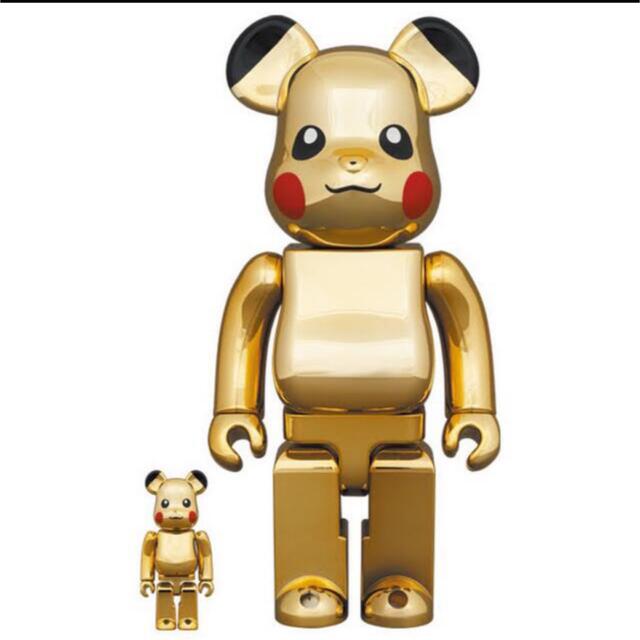 アニメ/ゲームBE@RBRICK ピカチュウ GOLD CHROME Ver100%&400％