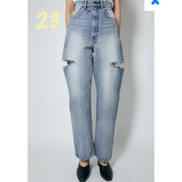 23☆MOUSSY THIGH SLIT LOOSE STRAIGHT確実正規品