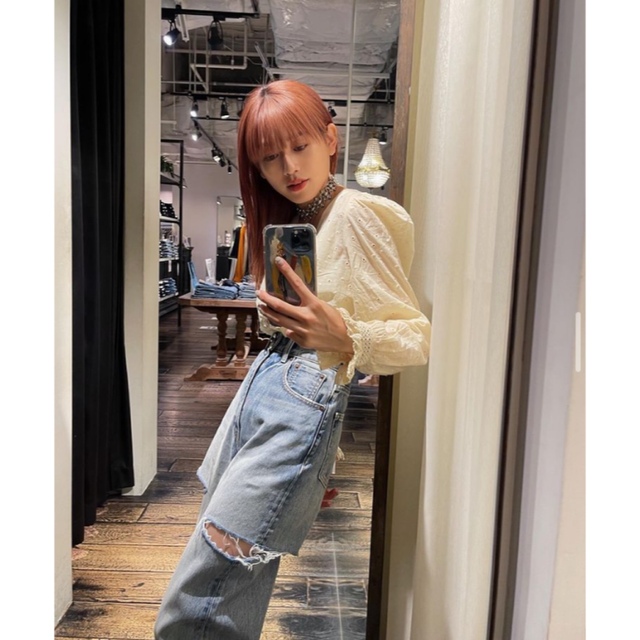 23☆MOUSSY THIGH SLIT LOOSE STRAIGHT確実正規品 1