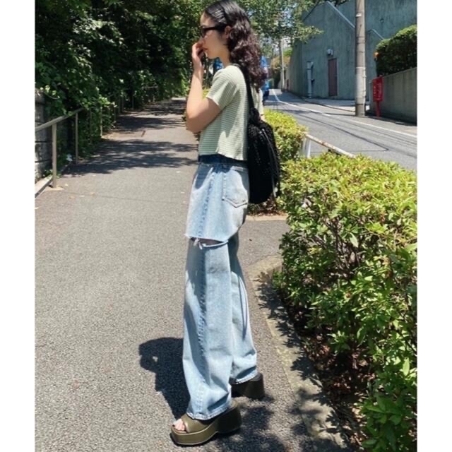 23☆MOUSSY THIGH SLIT LOOSE STRAIGHT確実正規品 4