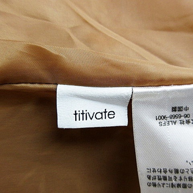 titivate(ティティベイト)のティティベイト コート チェスター ノーカラー 長袖 ロング 無地 M 茶 レディースのジャケット/アウター(その他)の商品写真