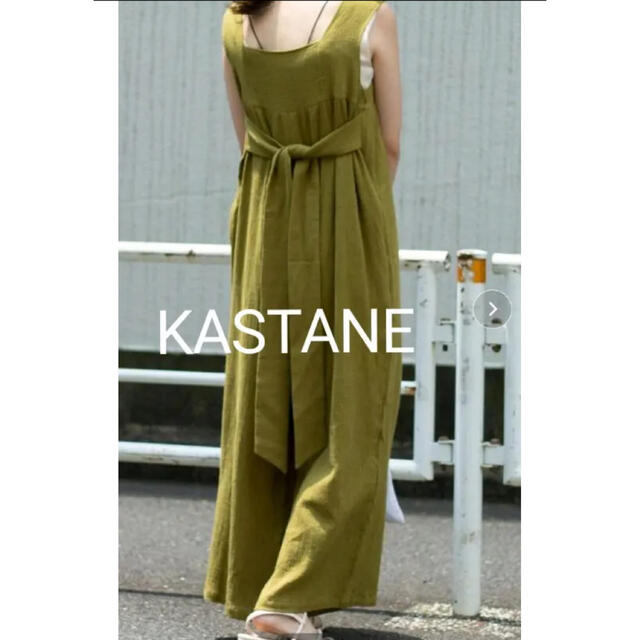 Kastane(カスタネ)のKASTANE コットンバックリボンサロペット レディースのパンツ(サロペット/オーバーオール)の商品写真