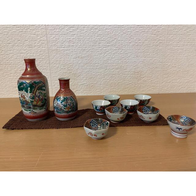 美術品/アンティーク九谷焼 九谷庄三 酒器 徳利 花鳥唐人図 金彩 色絵 美品