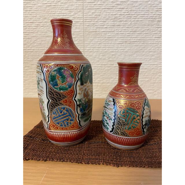 超安い 九谷庄三 九谷焼 - 九谷青窯 酒器 美 色絵 金彩 花鳥唐人図 徳利 工芸品
