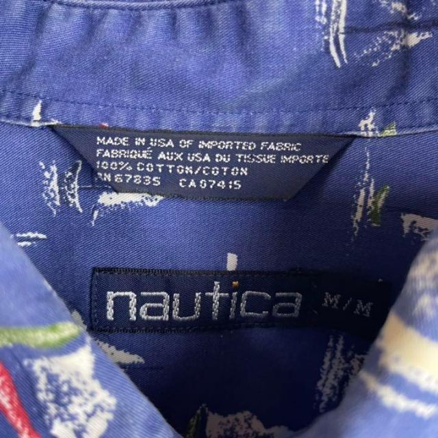 NAUTICA(ノーティカ)の80's nautica ノーティカ　USA製　セーリングヨット　総柄　シャツ メンズのトップス(シャツ)の商品写真