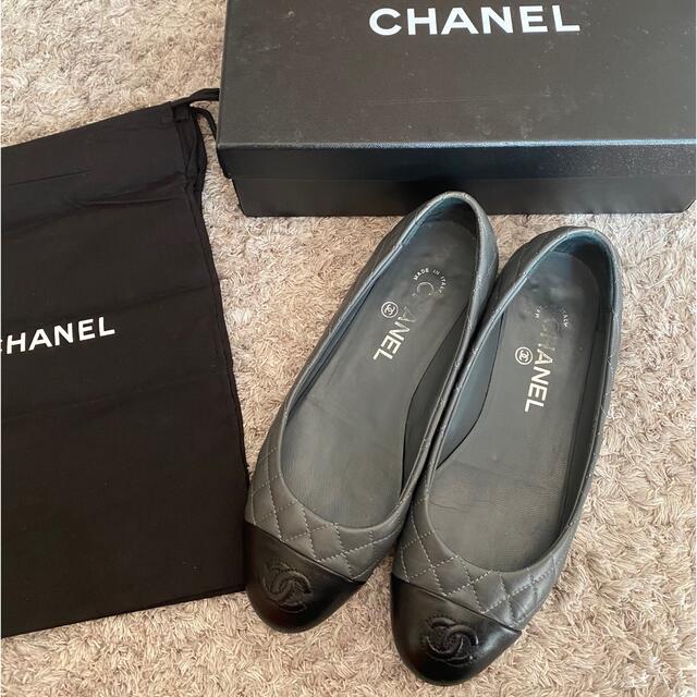 ⭐︎大人気 CHANEL シャネル フラットシューズ バイカラー 22.5cm