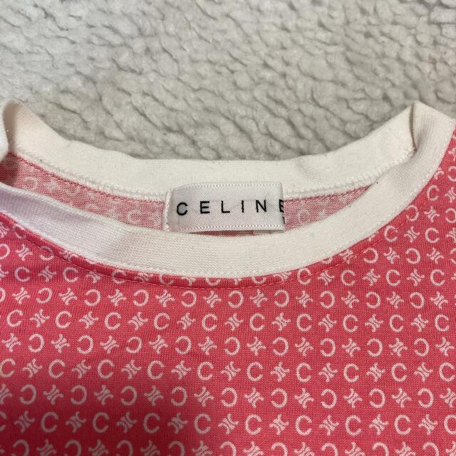 本物 セリーヌ CELINE 100 ロゴ Tシャツ ピンク 女児 半袖 子供服
