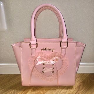 アンクルージュ(Ank Rouge)のアンクルージュ ♥ フリルハート 合皮BAG ピンク リボン レース(ハンドバッグ)