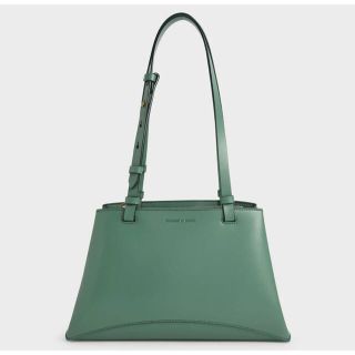 チャールズアンドキース(Charles and Keith)の20日まで値下げ【CHARLES&KEITH】ダブルハンドル トラペーズトート(ハンドバッグ)