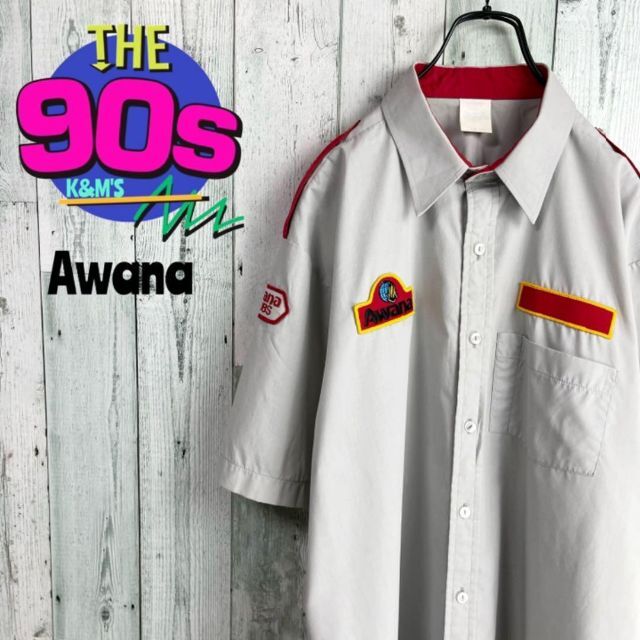 80's Awana カナダ製　企業系　エポーレット　ワークシャツ