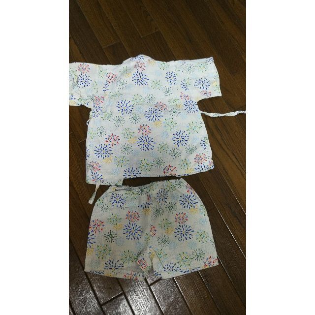 日本製　キッズ男浴衣上下セット　90cm キッズ/ベビー/マタニティのキッズ服男の子用(90cm~)(甚平/浴衣)の商品写真