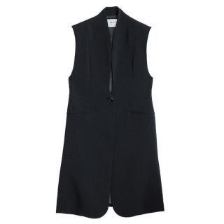 アメリヴィンテージ(Ameri VINTAGE)のAMERI WAVE COLLAR ANGULAR VEST（ブラック）(ベスト/ジレ)