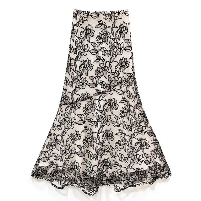 GRL(グレイル)のGRL グレイル 花柄刺繍バイカラーマーメイドスカート L 新品 レディースのスカート(ロングスカート)の商品写真