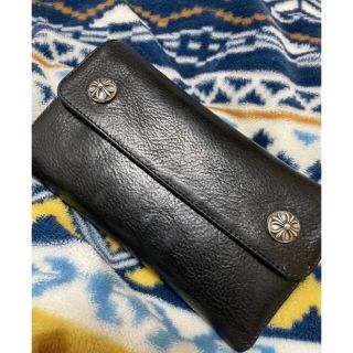 クロムハーツ(Chrome Hearts)のクロムハーツ　ウェーブ　WAVE クロスボタン　インボイス(長財布)