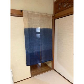 藍染ぼかし　本麻のれん(のれん)