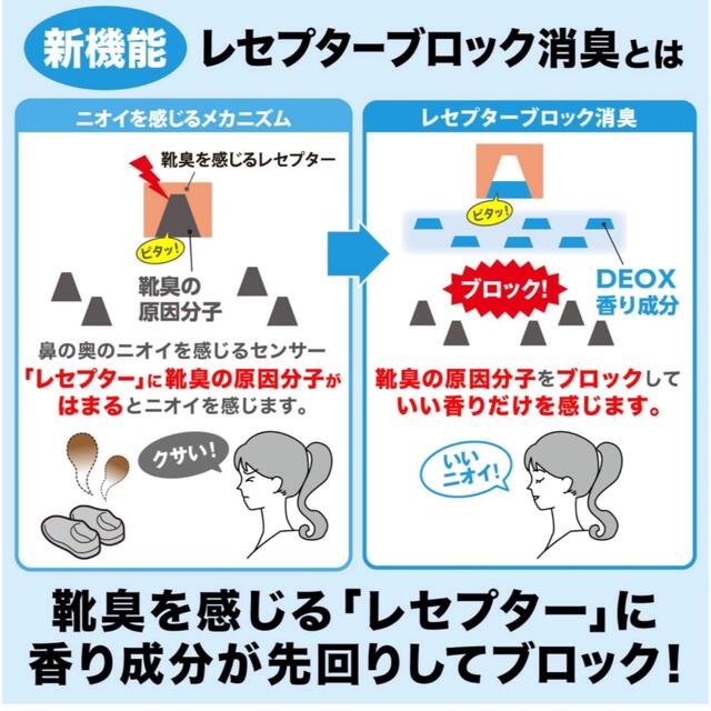 消臭力　デオックス　DEOX 靴臭　ブロック　ハーバルグリーン&アップル インテリア/住まい/日用品の日用品/生活雑貨/旅行(日用品/生活雑貨)の商品写真