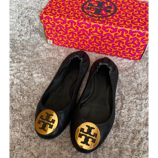 トリーバーチ(Tory Burch)のトリーバーチ　定番バレエシューズ　6.5 美品　ブラック(バレエシューズ)