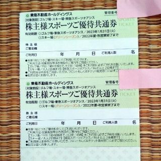 東急不動産　株主様スポーツご優待共通券　2枚(その他)