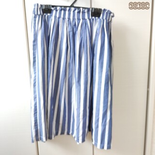 un closet　ストライプ　スカート　綿100　春夏　レディース(ひざ丈スカート)