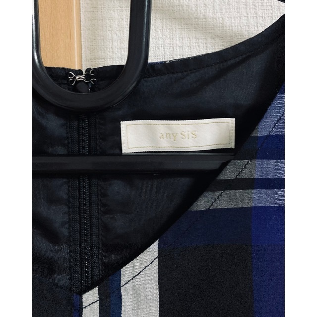 anySiS(エニィスィス)のエニィスィス チェック柄フレアワンピース 半袖 レディースのワンピース(ひざ丈ワンピース)の商品写真