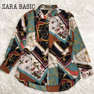 レディース　ZARA ザラ スカーフ柄　花柄トップス シャツ ブラウス 総柄