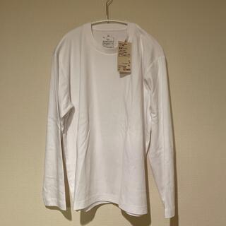 ムジルシリョウヒン(MUJI (無印良品))の無印良品　スムース編み　長袖Tシャツ　レディース　白　XL(Tシャツ(長袖/七分))