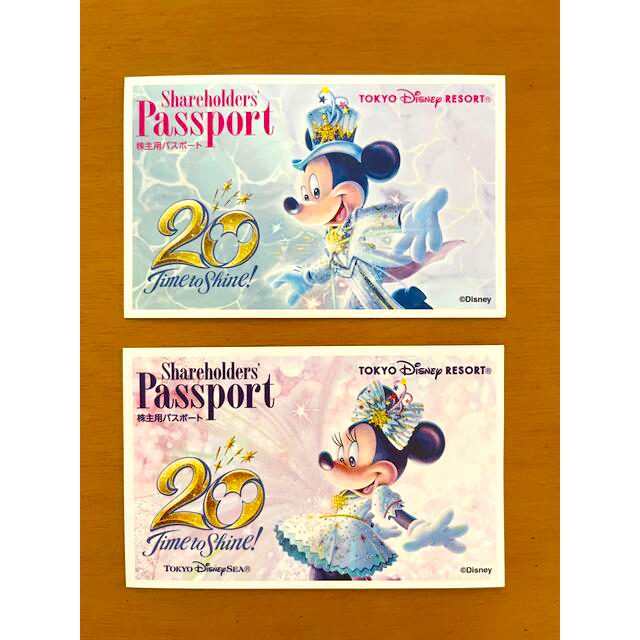 Disney(ディズニー)のディズニーチケット 優待券　使用済み　20th記念デザイン　 チケットの施設利用券(遊園地/テーマパーク)の商品写真