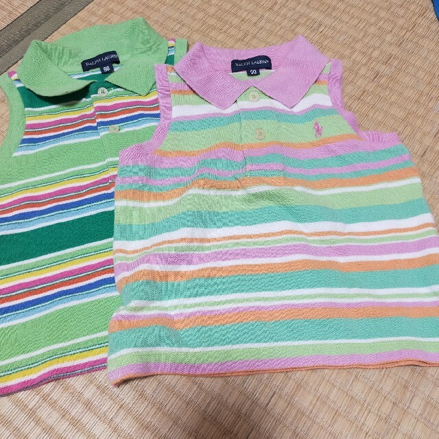 Ralph Lauren(ラルフローレン)のRALPH LAUREN　ノースリーブポロシャツ　２枚まとめて　90 キッズ/ベビー/マタニティのキッズ服女の子用(90cm~)(Tシャツ/カットソー)の商品写真