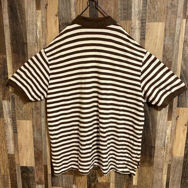 ラルフローレン ポロシャツ ビッグサイズ 3XL ブラウン ボーダー USA