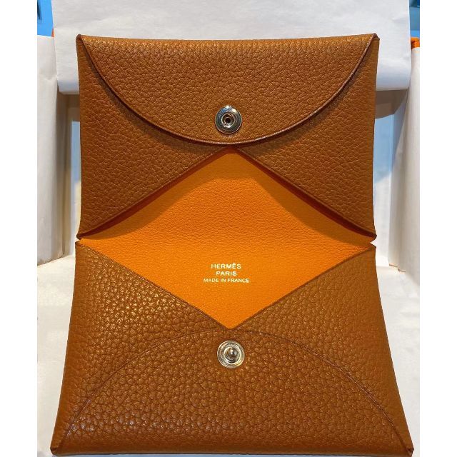 新品未使用 HERMES カードケース カルヴィ ゴールド シルバー金具