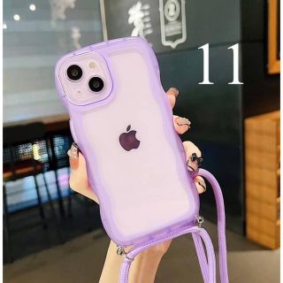 うねうね 紐 パープル iPhone 11 大人気 韓国 ケータイカバー(iPhoneケース)