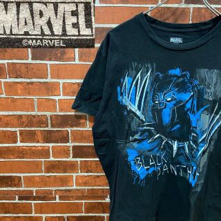 マーベル(MARVEL)のM112 マーベル ブラックパンサー プリントTシャツ 古着T キャラクターT(Tシャツ/カットソー(半袖/袖なし))