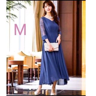 ネット限定】 美品 ブルー アビス Mサイズ レース袖セミロング
