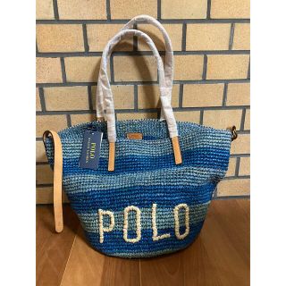 ポロラルフローレン(POLO RALPH LAUREN)のPOLO ラルフローレン  トートバッグ　ラフィア　米国購入　新品タグ付き(かごバッグ/ストローバッグ)