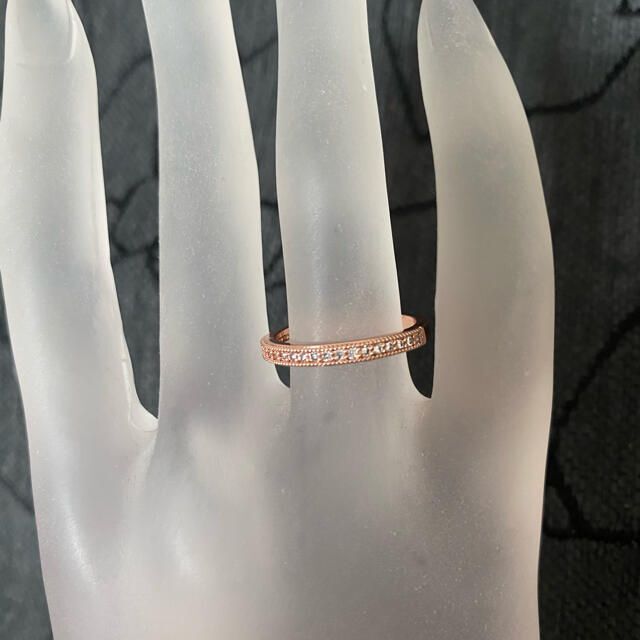 （1061）16号　ピンクゴールド高価シンプル小粒スワロエンゲージリング　指輪 レディースのアクセサリー(リング(指輪))の商品写真