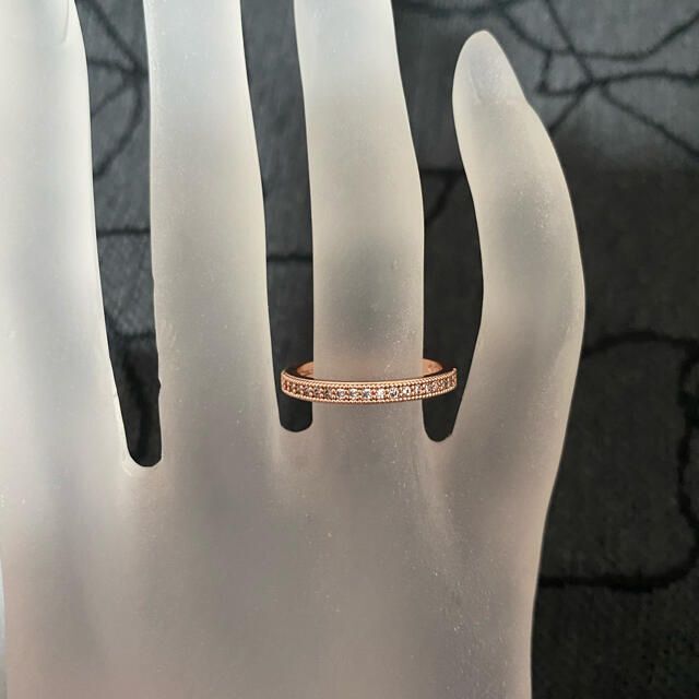 （1061）19号　ピンクゴールド高価シンプル小粒スワロエンゲージリング　指輪 レディースのアクセサリー(リング(指輪))の商品写真